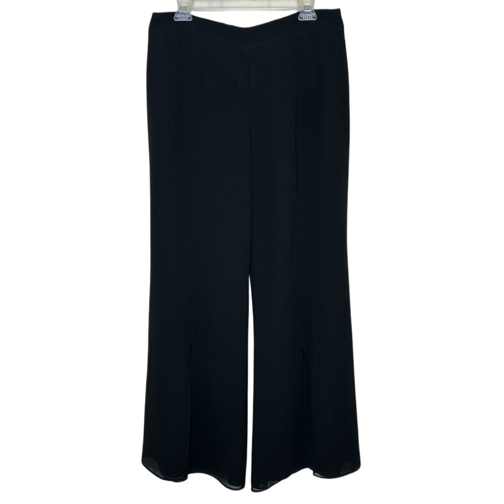 Cartise Women's Canada Black Chiffon Wide Leg Trouser Dress Pants Size 12